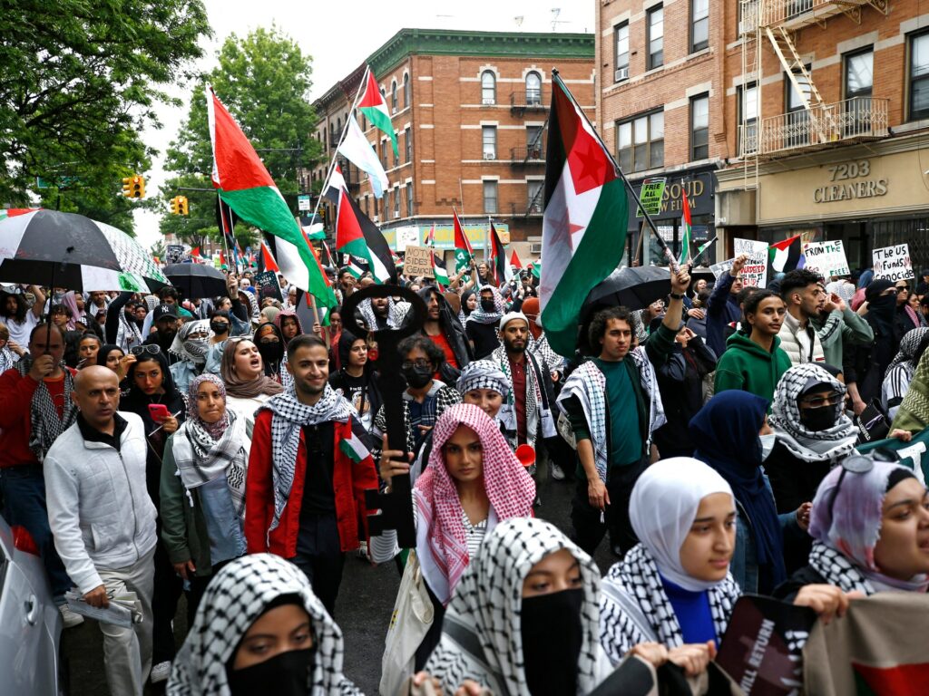 New York Police Use Forceful Tactics to Detain Pro-Palestine Protesters Commemorating Nakba